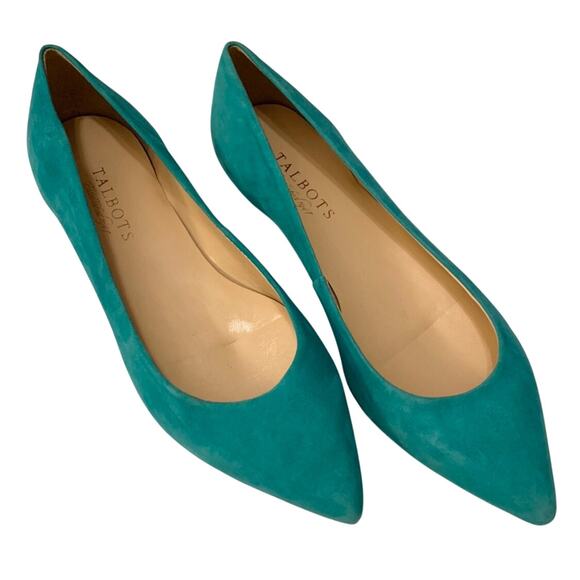 Talbots Womens Green Suede 6.5 Ballet Flats Pointed Toe NWOT  Genuine Leather - Picture 5 of 12